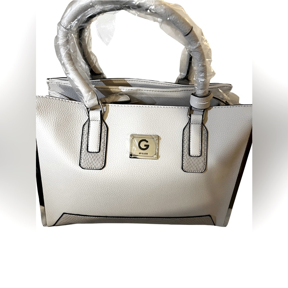 G by Guess Windfall Faux Leather Satchel in Stone